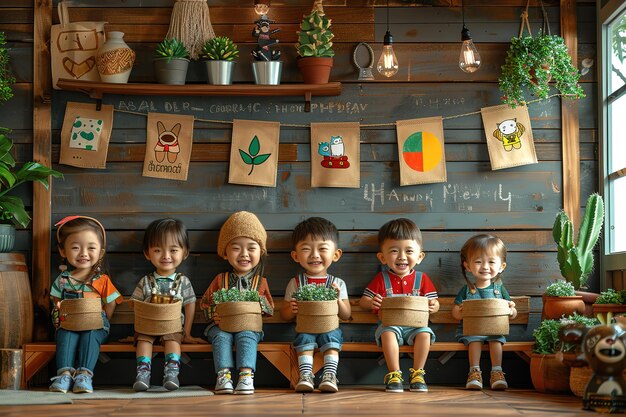 A vibrant classroom scene in South Korea, showcasing young children engaged in learning activities with attentive teachers. The atmosphere is supportive and stimulating, highlighting the emphasis on early childhood education.