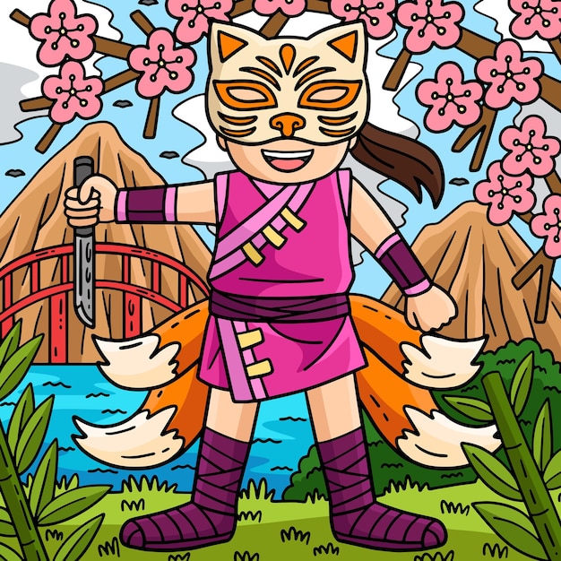 A vibrant illustration depicting the characters from a famous Korean folk tale, such as 