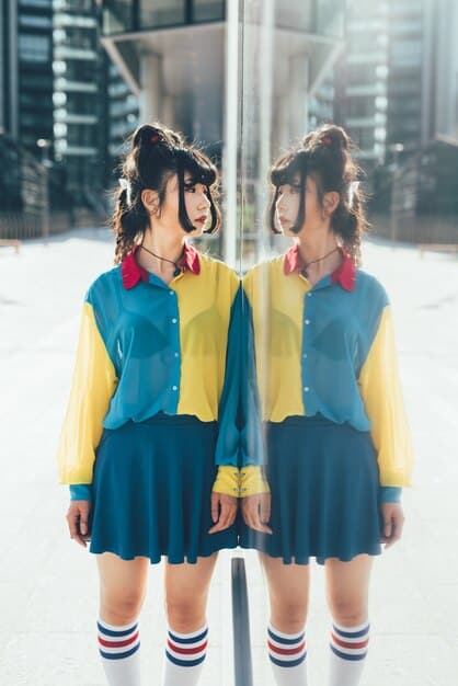 A side-by-side comparison of two different K-Pop sub-units, each with a distinct style. On one side, a photo of a sub-unit with a cute, vibrant concept, and on the other side, a photo of a sub-unit with a dark, edgy concept.