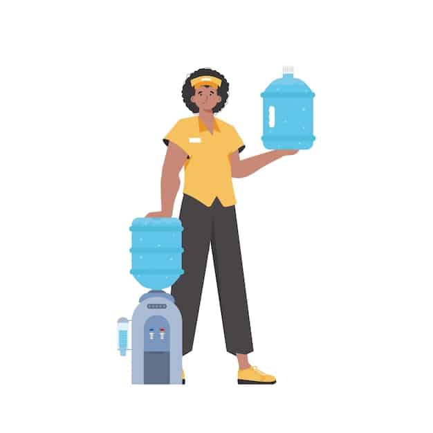 A picture of a Comic Con attendee filling up a reusable water bottle at a water fountain. The attendee is wearing a comfortable costume and has a backpack with essential supplies.