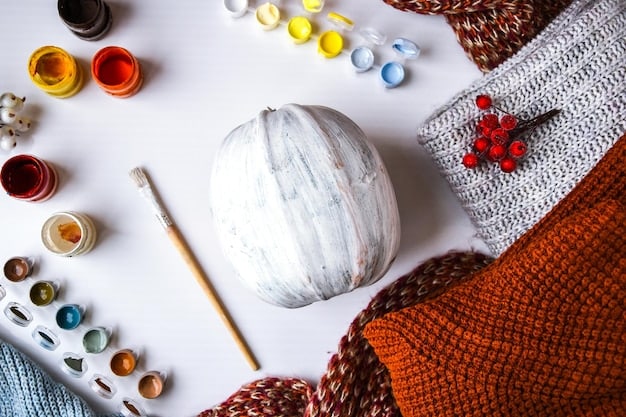 A detailed close-up photo showcasing various cosplay tools and materials laid out on a workbench, including fabric swatches, sewing machines, foam sheets, paints, and pattern drafts.
