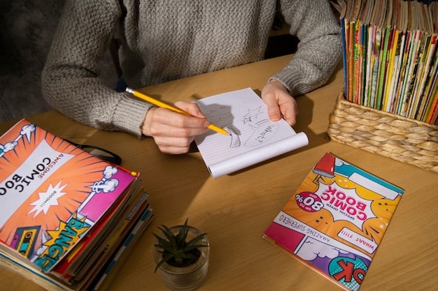 Close-up photo demonstrating the process of comic book grading. Expert hands are carefully examining a vintage comic book under bright light, using magnifying tools. Special attention is given to the spine, corners, and cover.