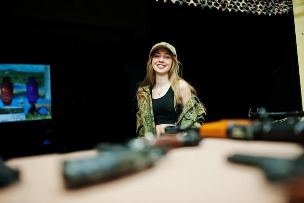 A photo of Laura Karpman conducting an orchestra during a recording session for a video game soundtrack, with the game's logo projected on a screen in the background.
