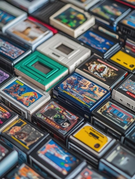 A close-up shot of various retro arcade game cartridges and circuit boards spread out on a workbench, highlighting the technical aspects of restoring and maintaining vintage arcade machines.