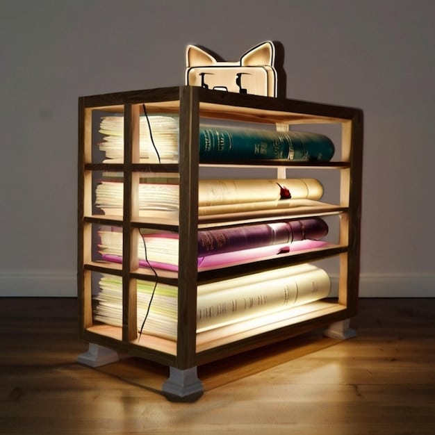 A dimly lit bookshelf filled with old leather-bound books, with one book slightly ajar, emitting a faint, eerie glow. The scene evokes a sense of mystery, ancient knowledge, and the allure of dark historical tales, fitting the theme of the 