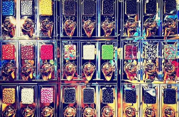 A close-up shot of a vintage pinball machine in the Pinball Hall of Fame in Las Vegas, Nevada, with vibrant lights and intricate artwork.
