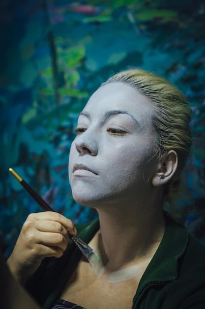 A cosplayer meticulously applying makeup to achieve a character's specific look, highlighting contouring, shading, and creative artistic techniques.
