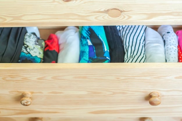 A well-organized closet showcasing a variety of geek chic clothing options: graphic tees neatly folded, blazers and cardigans hung up, shelves with themed accessories (glasses, jewelry, bags), and a section for fandom-inspired patterns and colors. The closet shows how to curate a functional and stylish geek chic wardrobe.