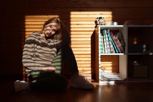 An image of a young person sitting alone in their room, looking stressed and overwhelmed while staring at a computer screen filled with negative comments and messages about K-pop. The image should convey the feelings of isolation, anxiety, and depression that can arise from online toxicity in K-pop fandoms.