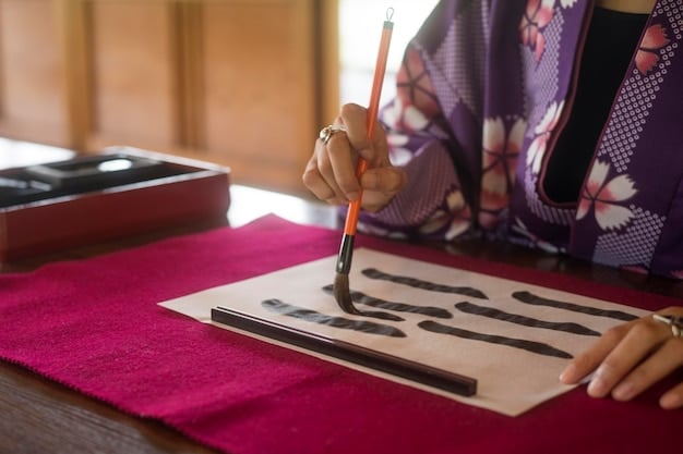 A fashion designer sketches a modern Hanbok design in their studio. The sketch incorporates traditional Hanbok elements with a contemporary twist, showcasing the garment's evolving style. Fabric swatches in various colors and textures surround the designer, highlighting the creative process.