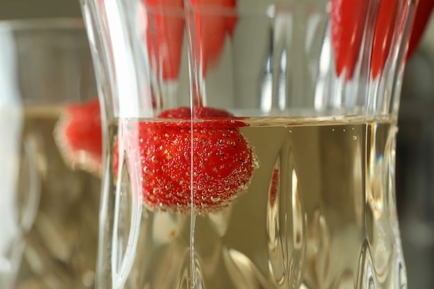 A close-up shot of the fermentation process inside a glass jar filled with kimchi. Bubbles are visible, indicating active fermentation. The jar is placed in a cool, dark location.