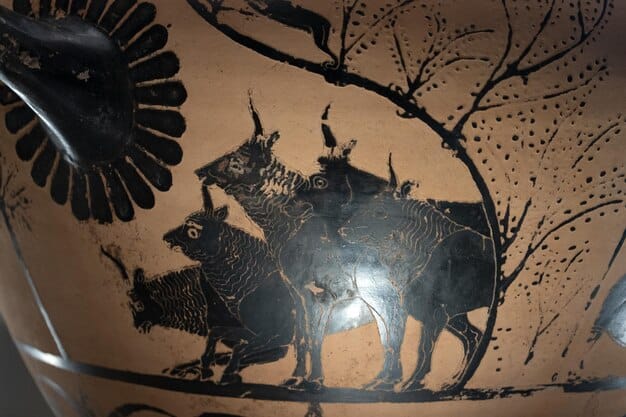 A historical depiction of Korean zodiac animals carved into ancient Korean tomb guardians, highlighting their role in protecting the deceased.
