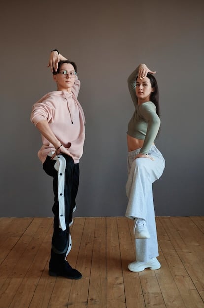 A side-by-side comparison image showing traditional Korean dance movements and modern K-pop choreography, illustrating the subtle yet significant influence of Korean cultural heritage on contemporary K-pop dance styles. The traditional dance side is in muted tones, while the K-pop side is dynamic and colorful.