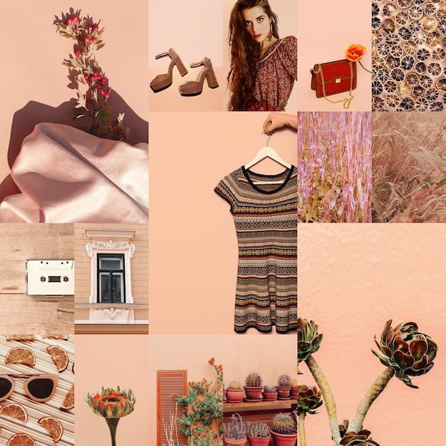 A mood board featuring oversized clothing, statement accessories, and color blocking trends in K-pop fashion, with example outfits inspired by popular K-pop groups.