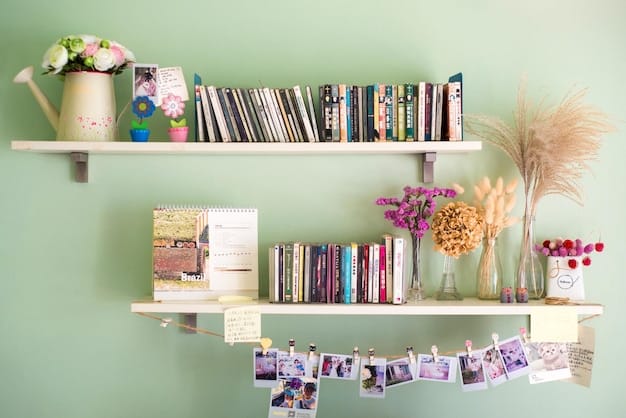 A well-lit room with multiple shelves dedicated to K-Pop album display. The shelves are arranged in a visually appealing manner, with albums of various sizes and designs. Some shelves include decorative items like light sticks, figurines, and posters, creating a vibrant and personalized display.