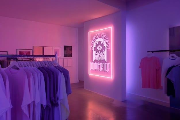 A futuristic mockup of a virtual K-Pop merchandise store with AR features, allowing fans to virtually 