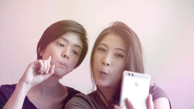 A split-screen image showcasing a popular beauty influencer on one side, recreating a K-Pop idol's makeup look, and the finished result on the other side, highlighting the dewy skin and vibrant colors.