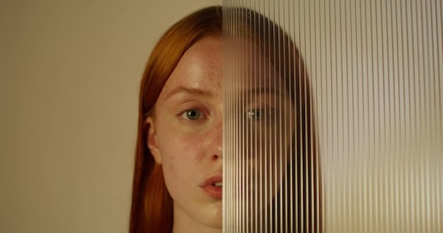 A close-up of a person's face showcasing the 