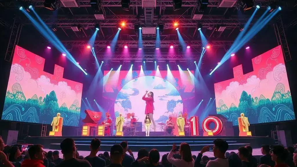 Iconic stage setups and themes