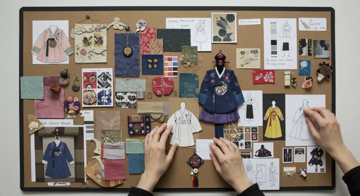 US designer's mood board for a Hanbok-inspired collection