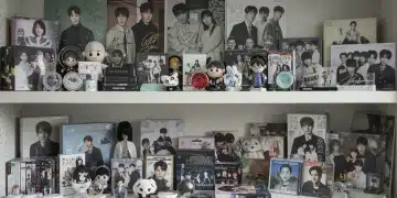 Curated collection of valuable K-Drama memorabilia on display