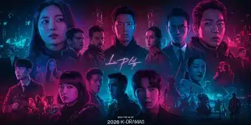 Dynamic collage showcasing diverse K-drama genres from 2026, including fantasy, sci-fi, and historical elements.