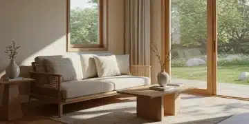 Modern Korean living room with natural light and minimalist decor