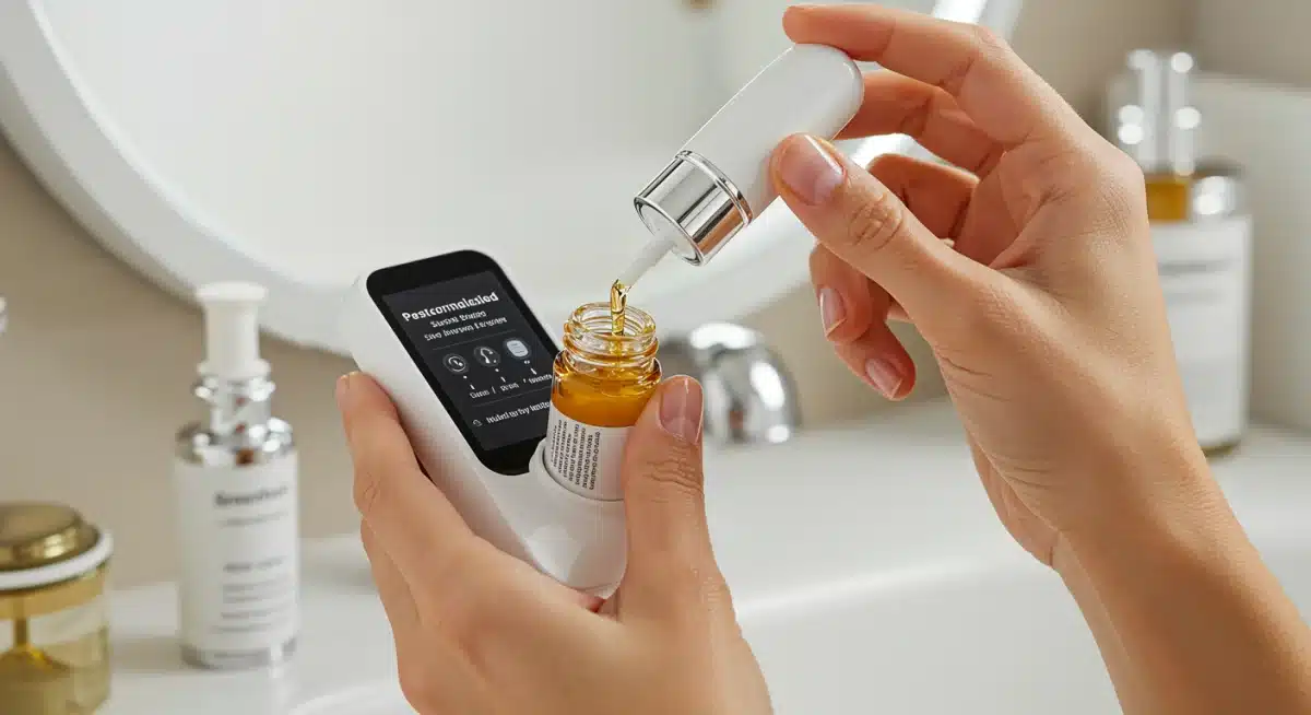 Smart device dispensing personalized skincare serum based on skin analysis