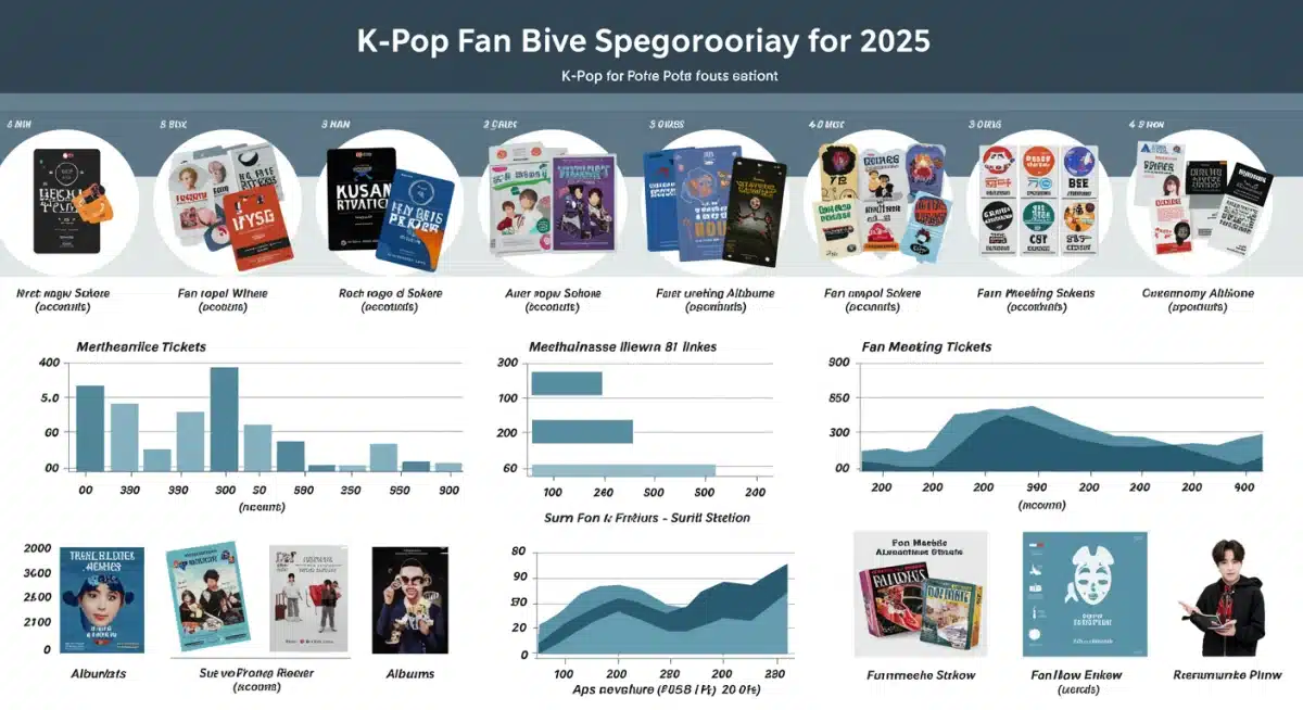Infographic detailing K-Pop fan spending breakdown in the US for 2025 across various categories.