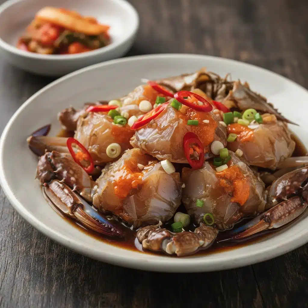 Exquisite Ganjang Gejang, raw marinated crab, a delicacy of Korean cuisine.