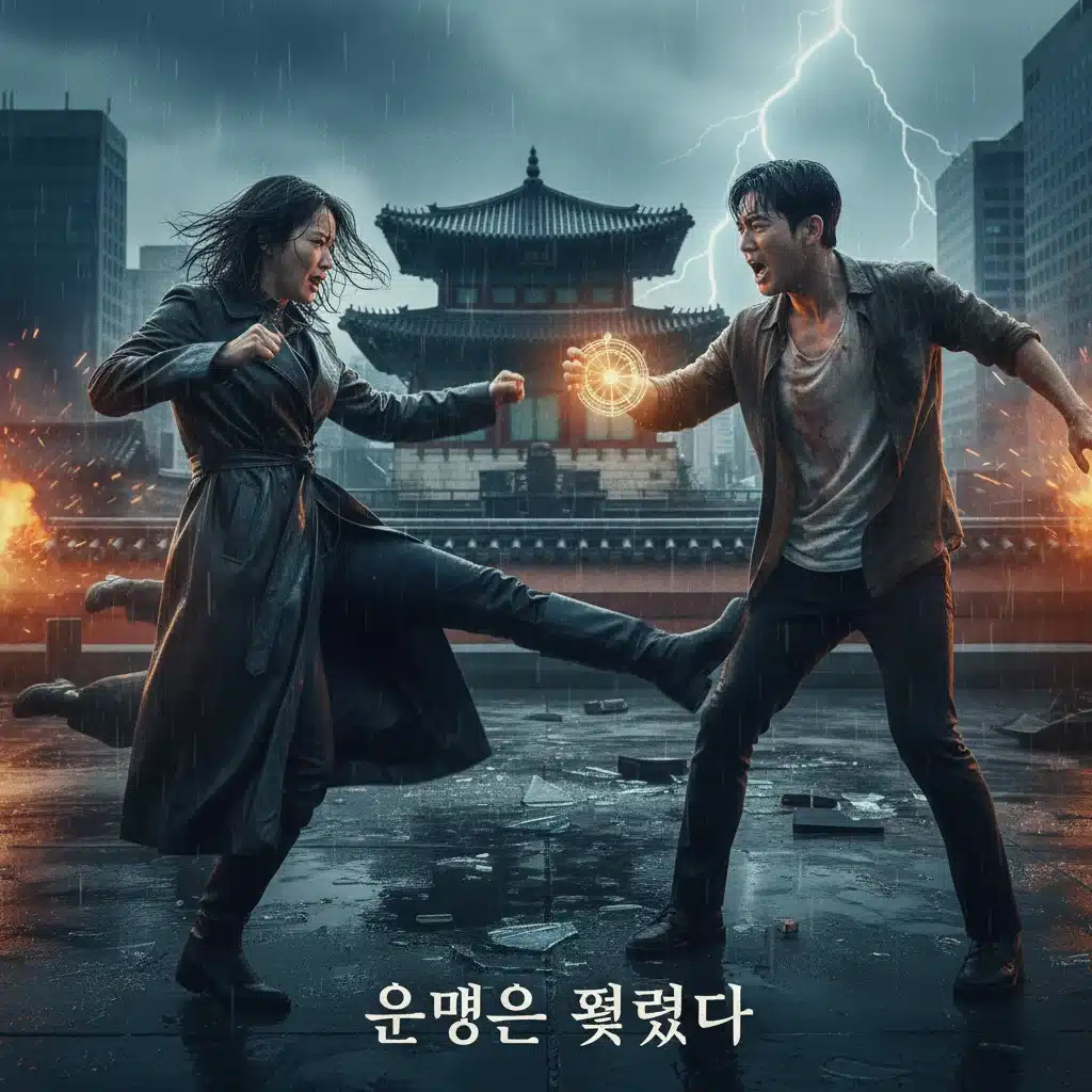 Dynamic and visually striking scene from an underrated K-Drama, showcasing action or a significant moment, with vibrant colors and compelling composition.