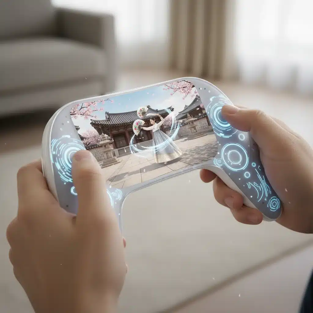VR controller with haptic feedback during a K-Culture game