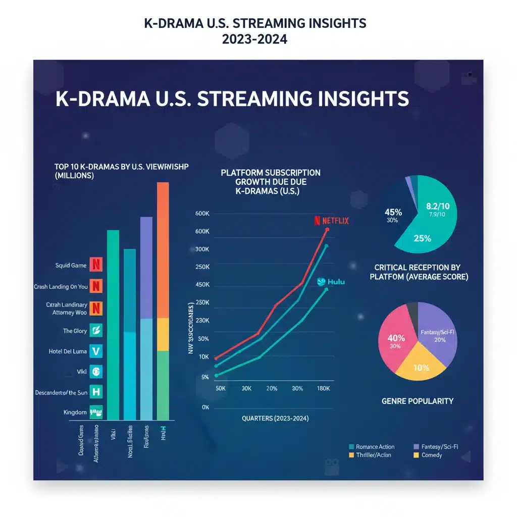 Infographic showing detailed U.S. streaming data and viewership trends for 2026 K-dramas.