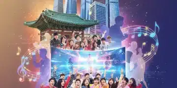Dynamic Hallyu Wave collage with K-drama and K-pop elements for US fans in 2026