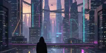 Futuristic city skyline symbolizing the advanced themes of 'Future Echoes' K-Drama production.